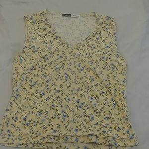 Yellow and blue floral shirt